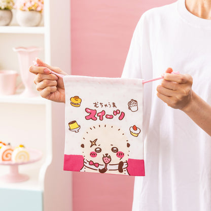 Chiikawa Rakko's Perfect Size Drawstring Pouch (Delicious Sweets)