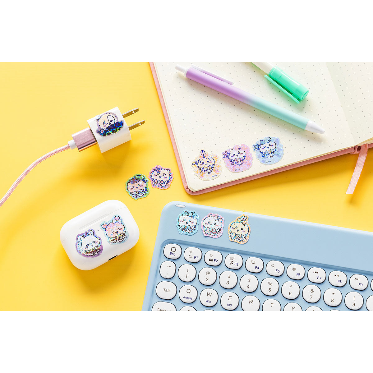 ちいかわ 超まじかるちいかわ きらきらフレークシール（集合_レインボー）