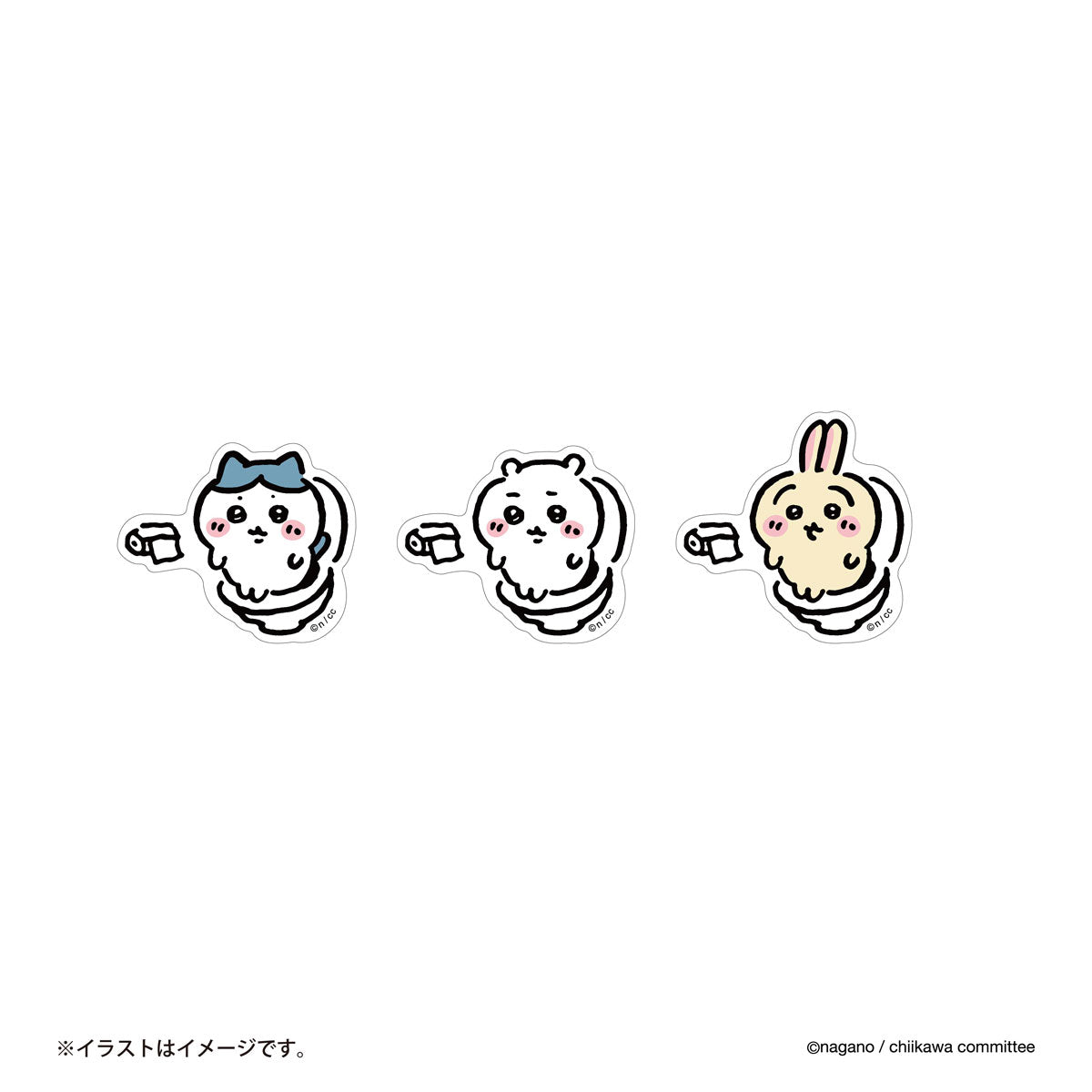 ちいかわ トイレットなスマホに貼れるサイズのステッカー（うさぎ）