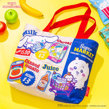 ちいかわ×サンリオキャラクターズ スーパーマーケットなおかいものトートバッグ