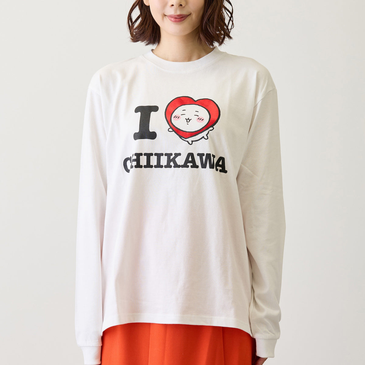 吉伊卡哇 長袖T恤 I LOVE CHIIKAWA 白色