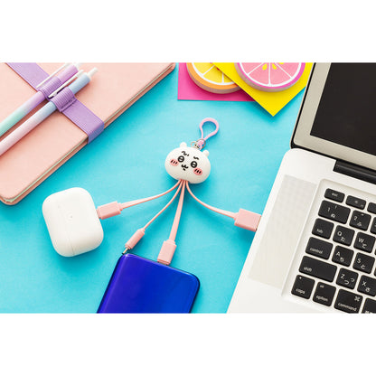 ちいかわ おかおマルチ充電ケーブル（ハチワレ）