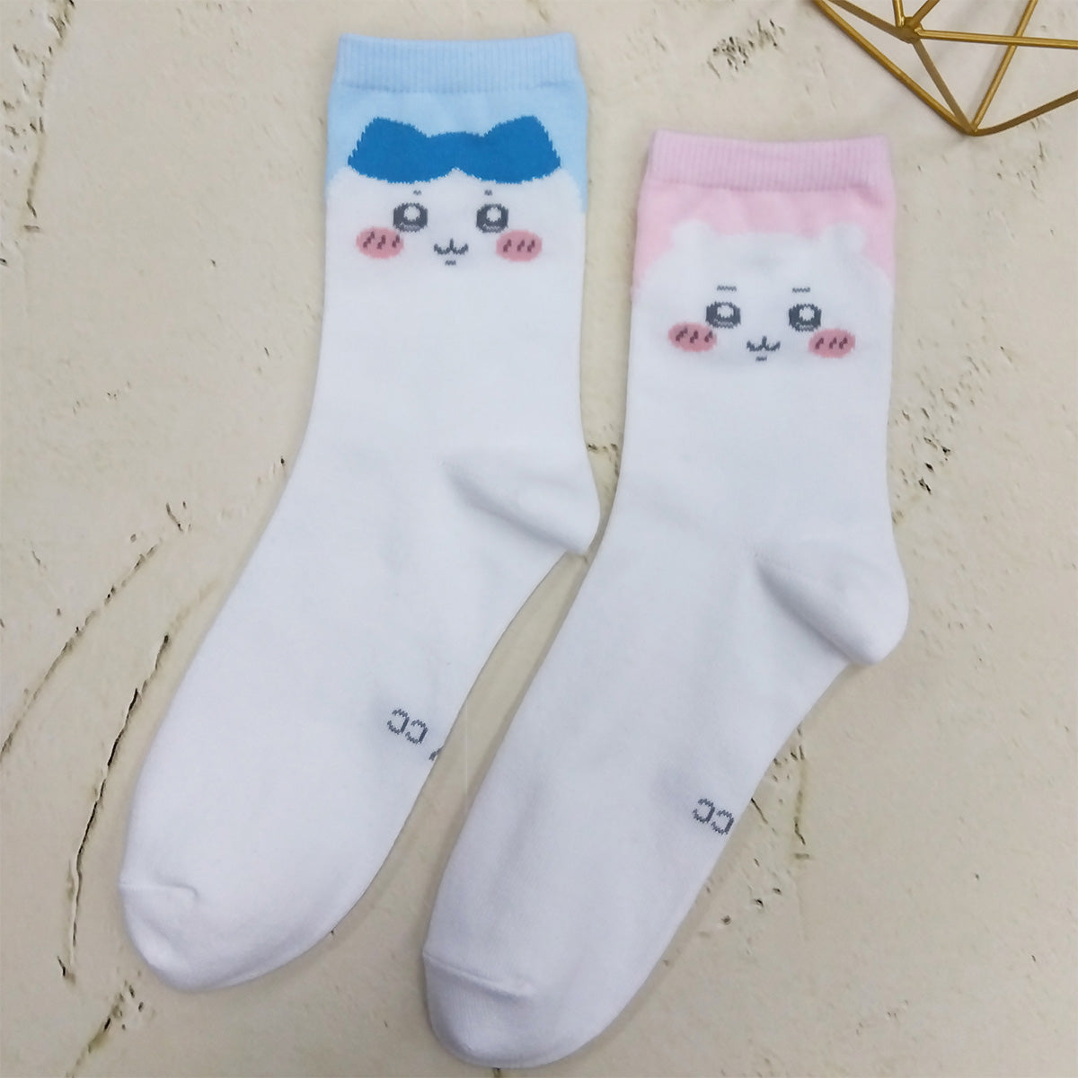 Chiikawa Crew Socks (Hachiware Face) for Women