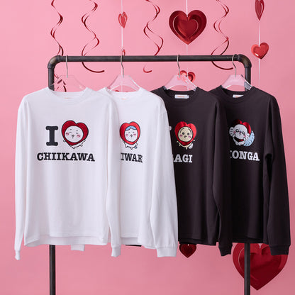 吉伊卡哇 長袖T恤 I LOVE MOMONGA 炭灰色