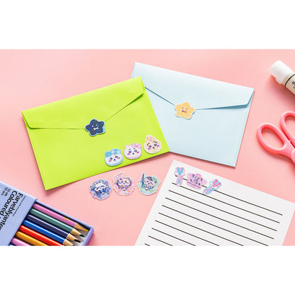 Chiikawa Super Magical Chiikawa Sparkling Flake Stickers (Face_Gold)