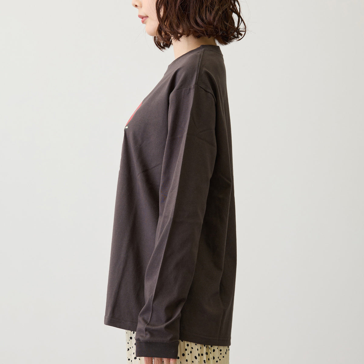 吉伊卡哇 長袖T恤 I LOVE USAGI 炭灰色