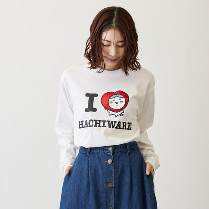 吉伊卡哇 長袖T恤 I LOVE HACHIWARE 白色