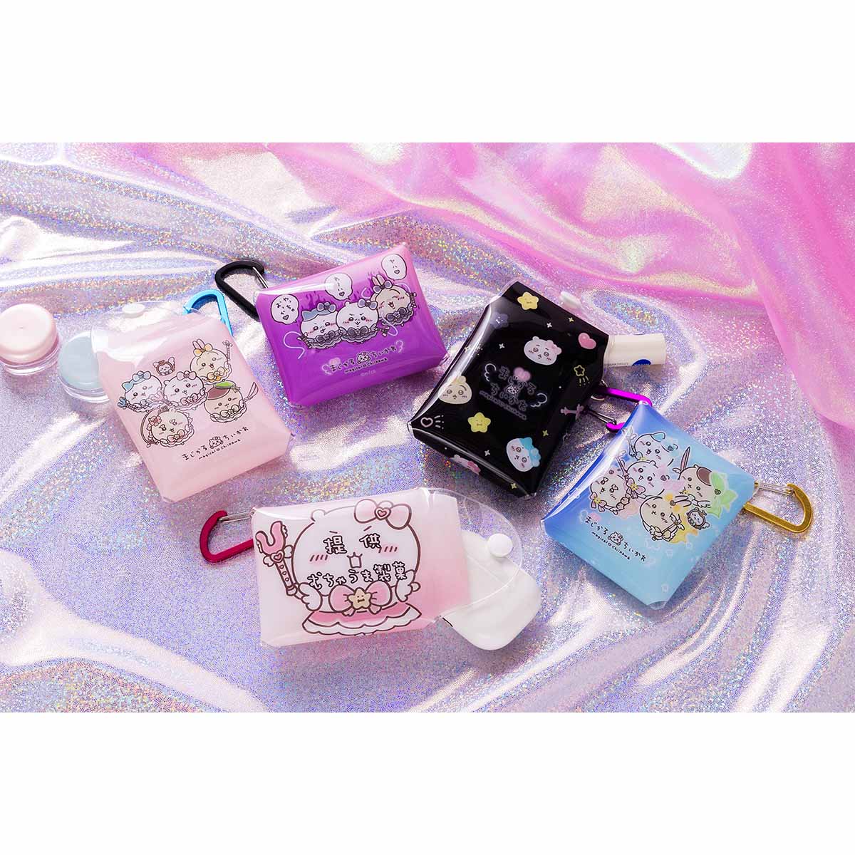 Chiikawa Magical Chiikawa Clear Pouch with Carabiner (Tiny Face)