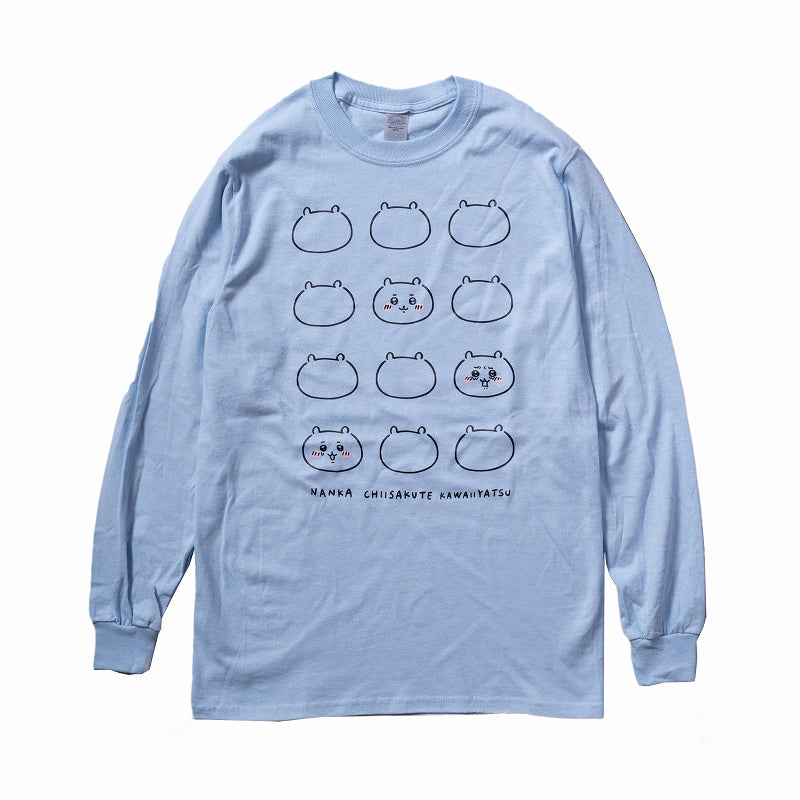 Chiikawa FACE L/S T-Shirt Light Blue