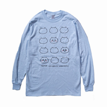 Chiikawa FACE L/S T-Shirt Light Blue