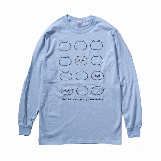 Chiikawa FACE L/S T-Shirt Light Blue