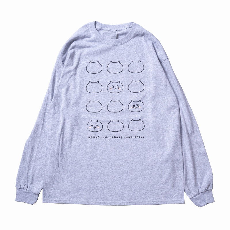 Chiikawa FACE L/S T-Shirt Heather Gray