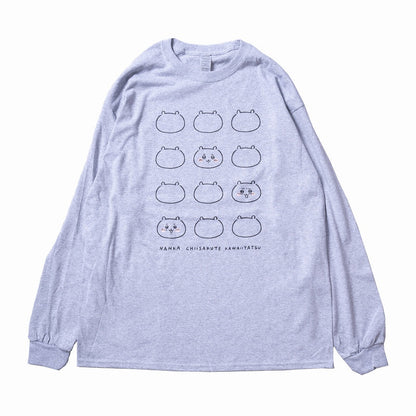 Chiikawa FACE L/S T-Shirt Heather Gray
