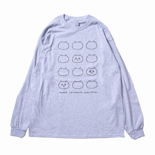 Chiikawa FACE L/S T-Shirt Heather Gray