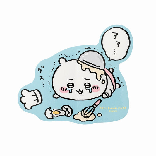 Chiikawa Cafe Yuru-Cut Big Sticker (Cook Who Fell Over)