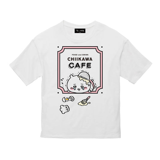 Chiikawa Cafe Big T-Shirt Crying (White)