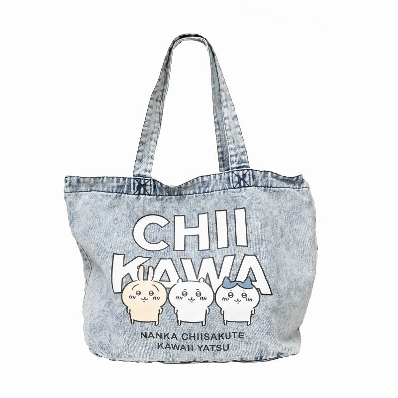 Chiikawa Denim Large Tote Bag (Chemical Wash)