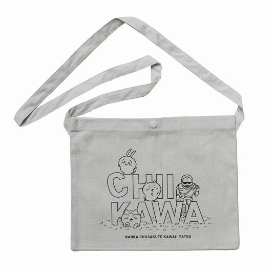 Chiikawa Canvas Sacoche Group (Light Gray)