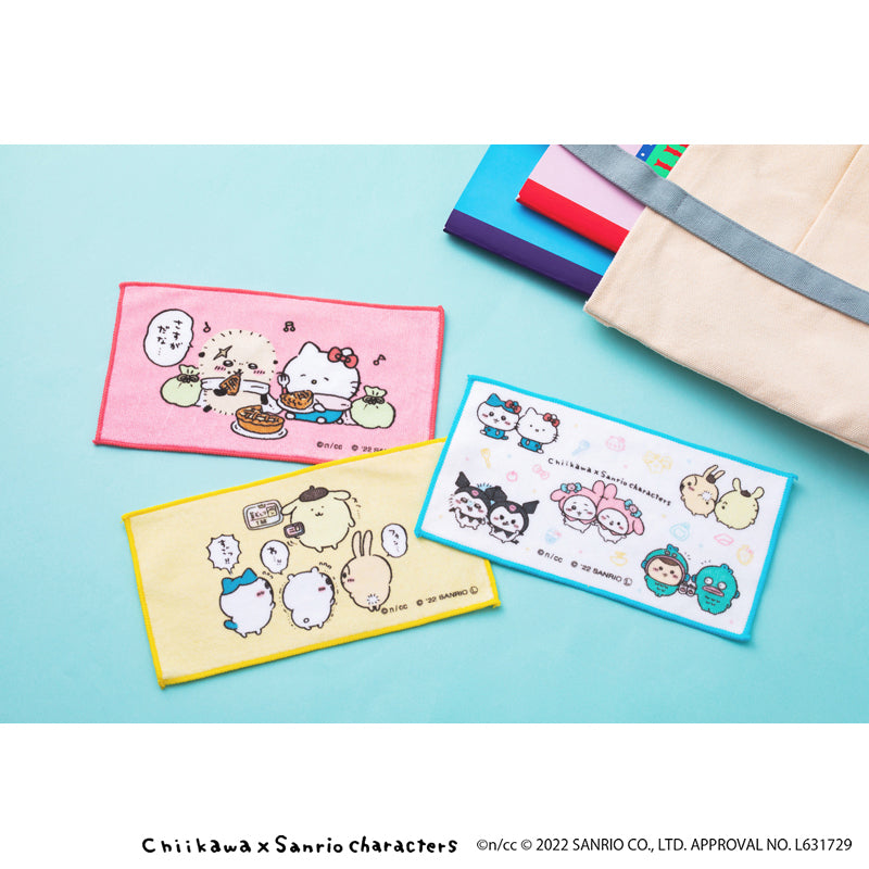 吉伊卡哇×三丽鸥角色 3枚装小毛巾（好朋友）