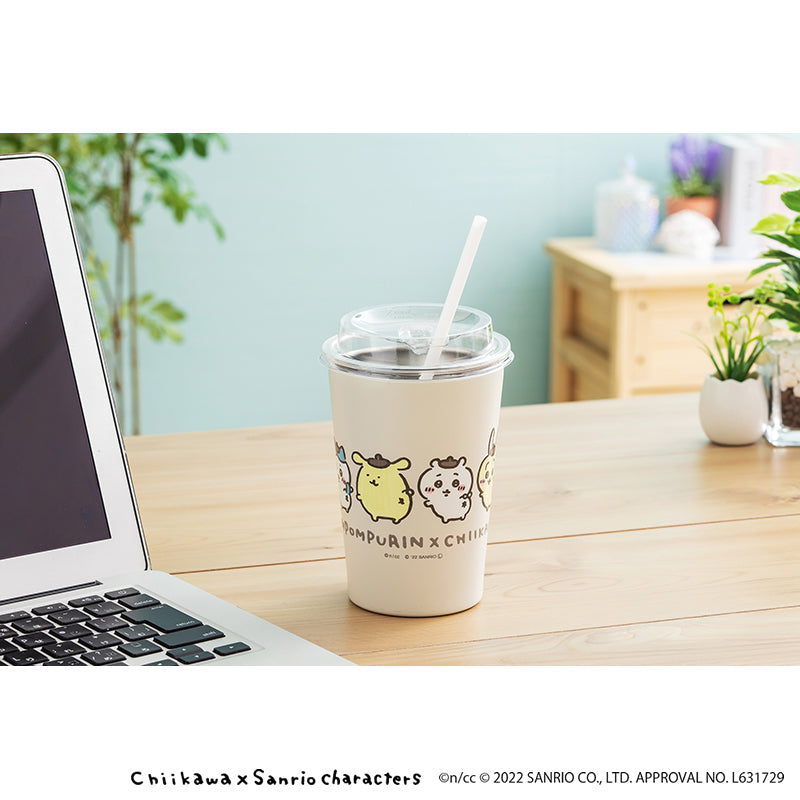 ちいかわ×サンリオキャラクターズ コンビニドリンクも入る保冷・保温タンブラー（ポムポムプリン×ちいかわ）
