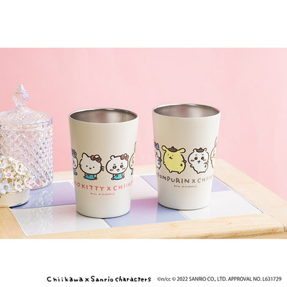 吉伊卡哇×三麗鷗角色 可以放便利店飲料的保冷・保溫杯（HELLO KITTY×吉伊卡哇）