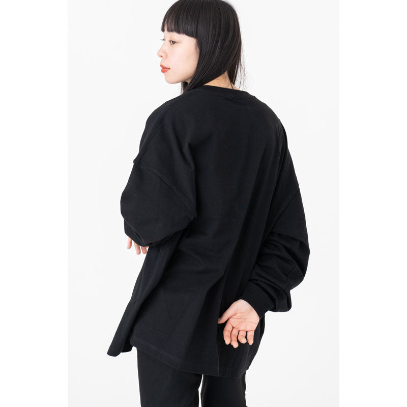 ちいかわ観光 ビックシルエットL/S Tシャツ 観光ロゴ(ブラック)