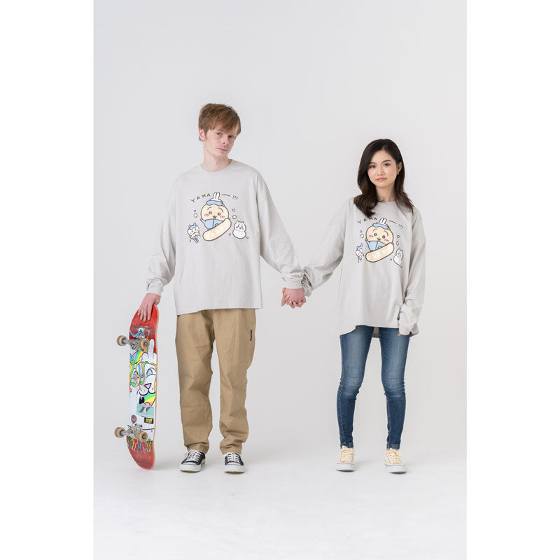 吉伊卡哇觀光 寬版長袖T恤 兔子滑雪板款（灰色）