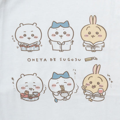 ちいかわ観光 ビックシルエットL/S Tシャツ 部屋で過ごす(ホワイト)