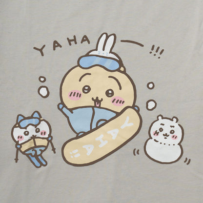 吉伊卡哇觀光 寬版長袖T恤 兔子滑雪板款（灰色）