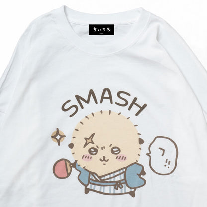 ちいかわ観光 ビックシルエットL/S Tシャツ スマッシュ(ホワイト)