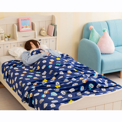 ちいかわ あったか大きめ毛布ブランケット（ネイビー）