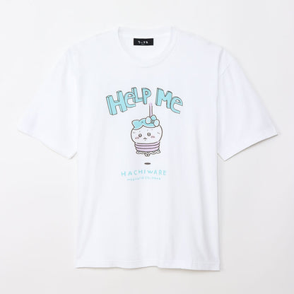 Magical Chiikawa Big T-Shirt Hachiware HELP ME White