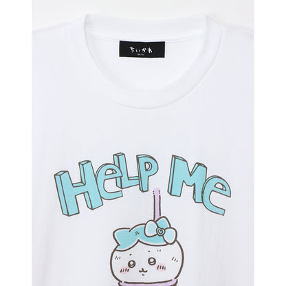 Magical Chiikawa Big T-Shirt Hachiware HELP ME White