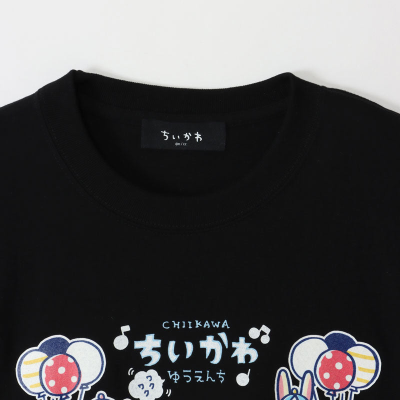 ちいかわ ワクワクゆうえんち Tシャツ メインロゴ ブラック