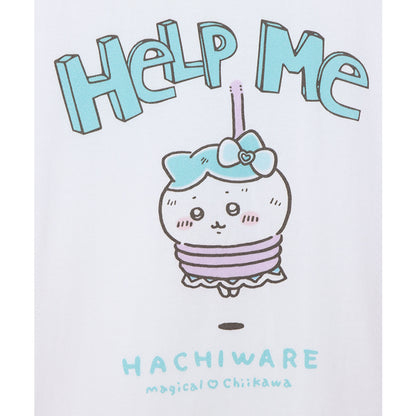 Magical Chiikawa Big T-Shirt Hachiware HELP ME White
