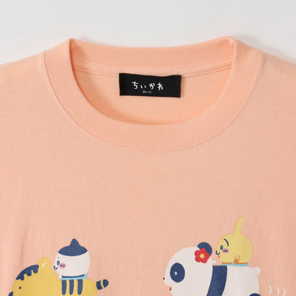 ちいかわ ワクワクゆうえんち Tシャツ アニマルカー アプリコット