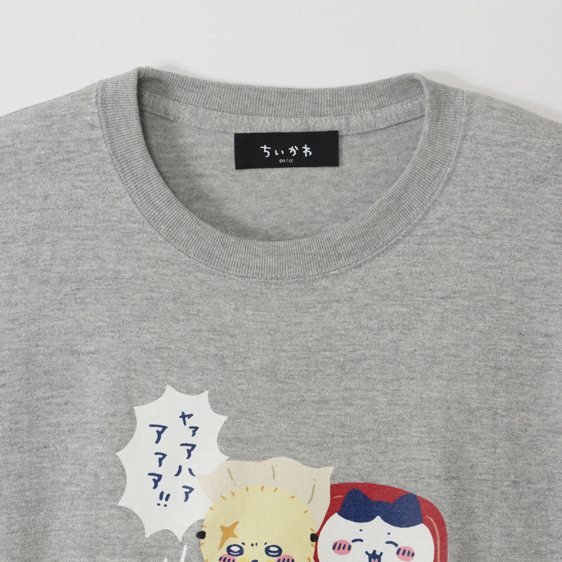 ちいかわ ワクワクゆうえんち Tシャツ ジェットコースター 杢グレー