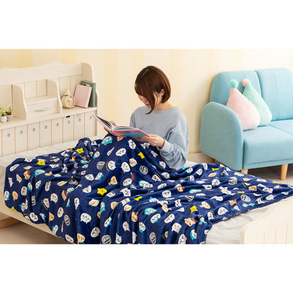 ちいかわ あったか大きめ毛布ブランケット（ネイビー）