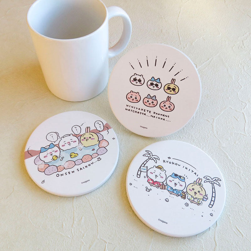 Chiikawa Absorbent Coaster (Want to Travel)