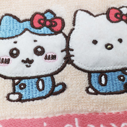 ちいかわ×サンリオキャラクターズ ミニタオル（ハチワレとハローキティ）