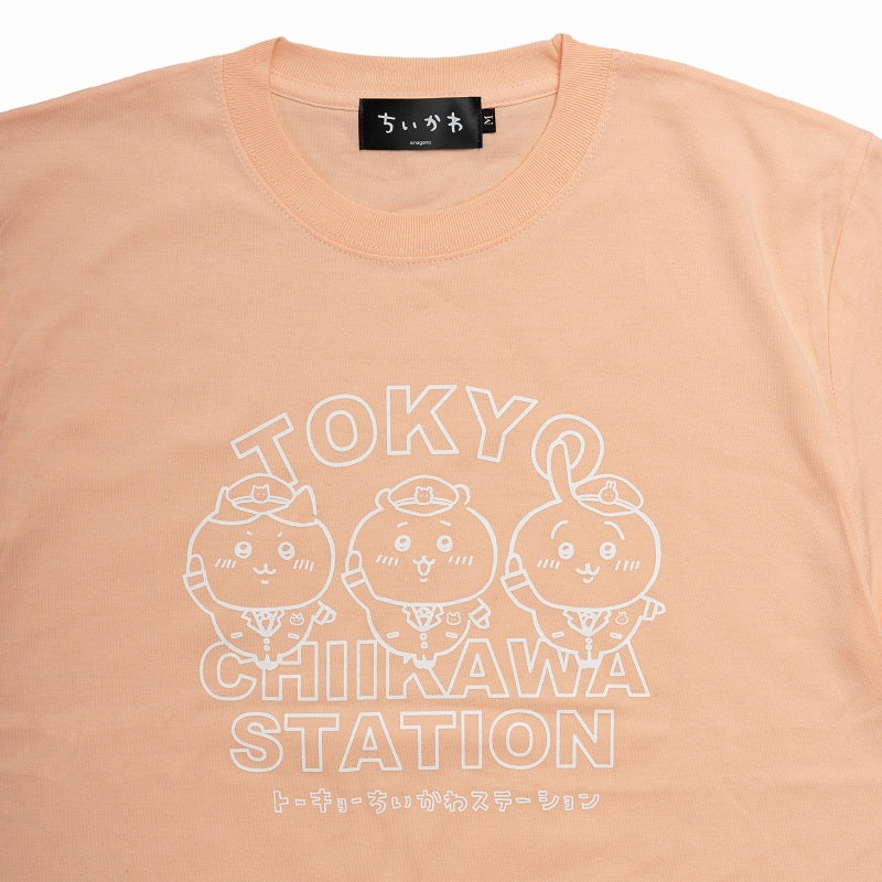 ちいかわ ステーショントリオ Tシャツ アプリコット