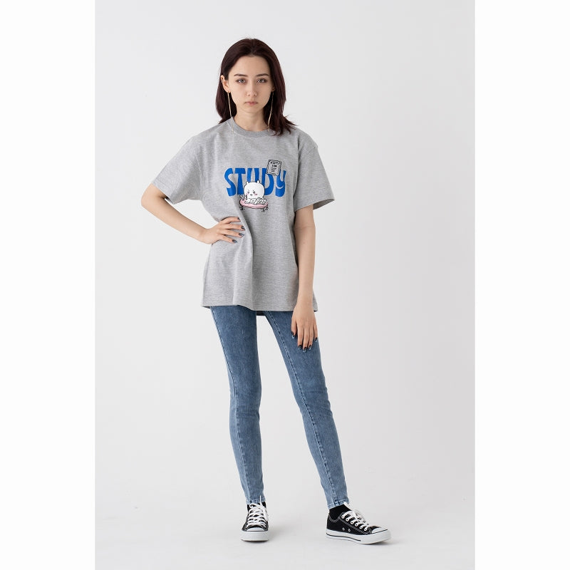 ちいかわ お勉強 Tシャツ(杢グレー)