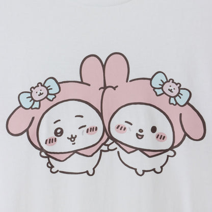 ちいかわ×サンリオキャラクターズ ビックTシャツ ちいかわ×マイメロディ ホワイト
