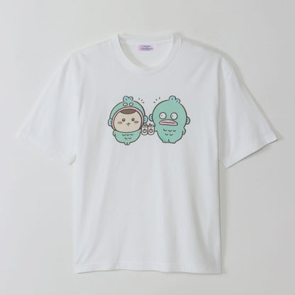 ちいかわ×サンリオキャラクターズ ビックTシャツ くりまんじゅう×ハンギョドン ホワイト