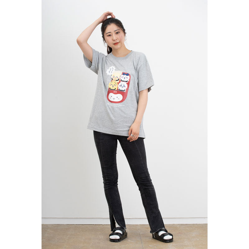 ちいかわ ワクワクゆうえんち Tシャツ ジェットコースター 杢グレー