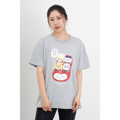 ちいかわ ワクワクゆうえんち Tシャツ ジェットコースター 杢グレー