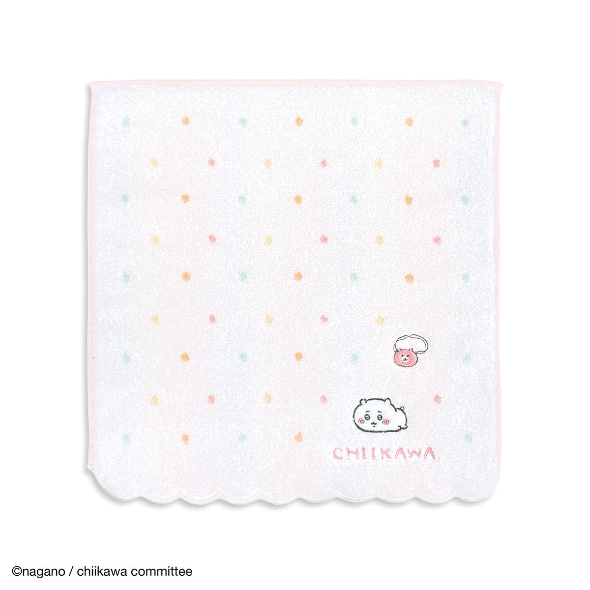 Chiikawa Towel Handkerchief (Dot Pink)