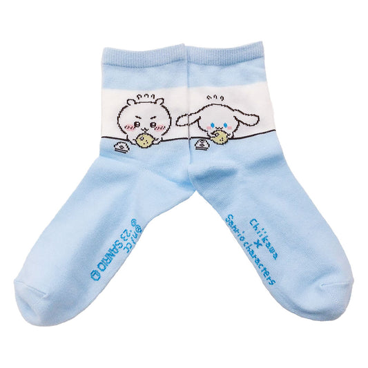 ちいかわ×サンリオキャラクターズ クルーソックス（ちいかわ＆シナモロール） レディース用