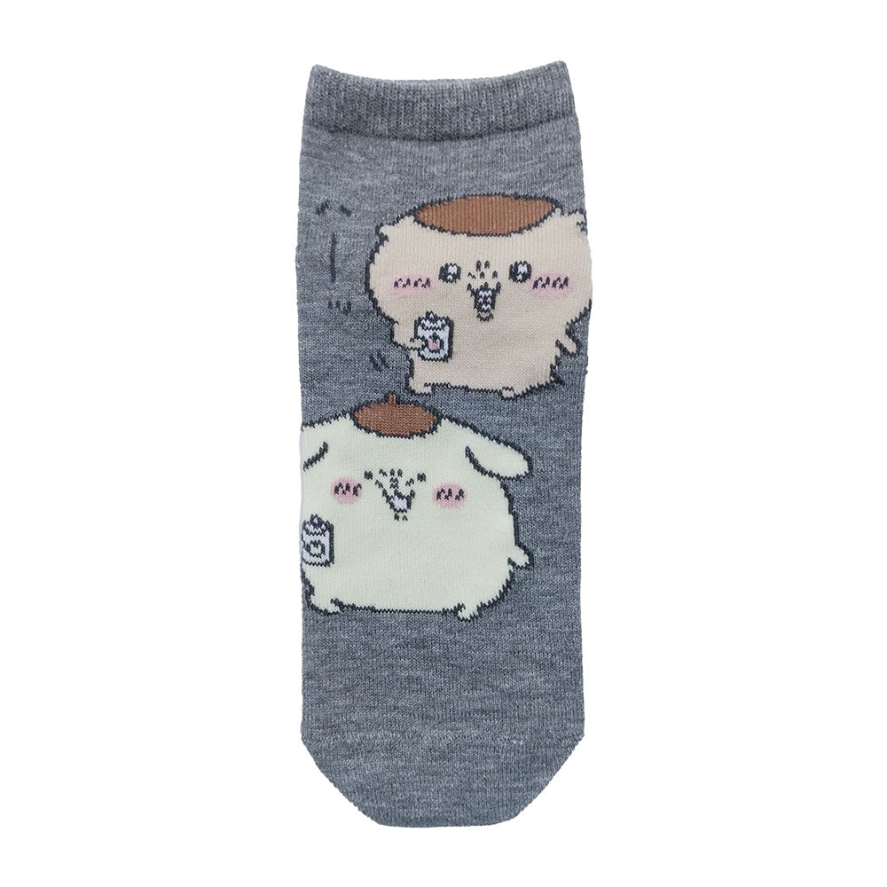 吉伊卡哇×三丽鸥角色 运动短袜（栗子馒头与布丁狗） 男士用