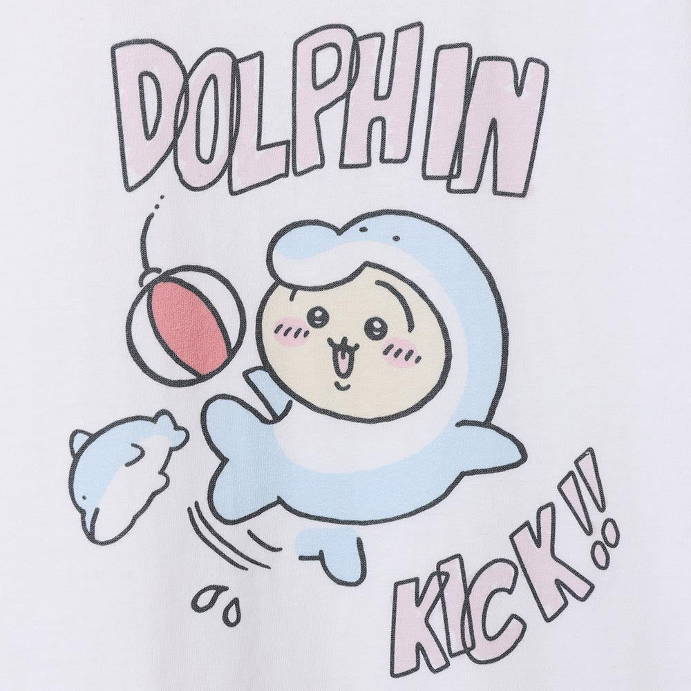 ちいかわ水族館 Tシャツ ドルフィンキック ホワイト（イカミラー付）